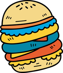 Hand Drawn delicious hamburgers illustration