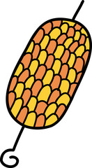 Hand Drawn barbecue Corn Skewers illustration