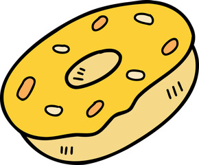 Hand Drawn yummy donuts illustration