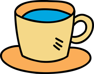 Hand Drawn glass of water filled with water illustration