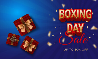 Boxing day sale banner template with editable text