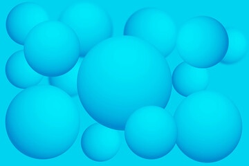 Blue circles of different sizes with shadows.