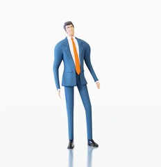 Successful businessman in suit. 3D rendering illustration