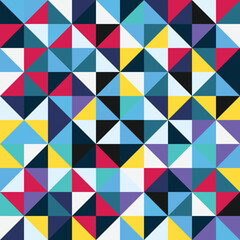 Abstract Bauhaus geometric pattern background, vector circle, triangle and square lines color art design. Colorful Bauhaus pattern background