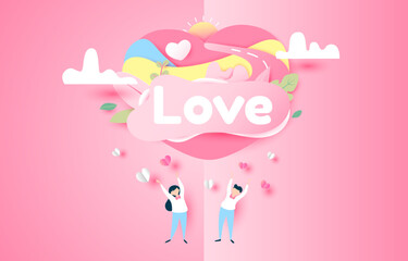 Valentine's Day pink background. Can be used as valentines day greeting card design.