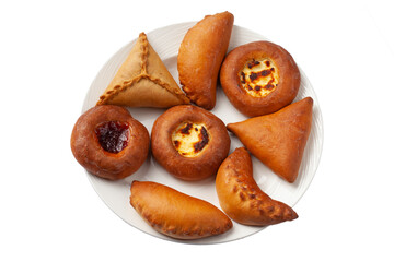 Various pastries in a plate. 
transparent