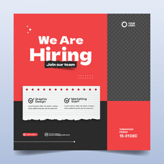 We are hiring announcement social media post template