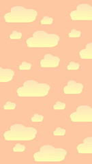 Sunset clouds mobile phone wallpaper illustration