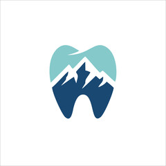 Health Logo design vector template Dental clinic Logotype with mountain sign