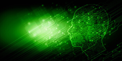 2d illustration Abstract futuristic electronic circuit technology background