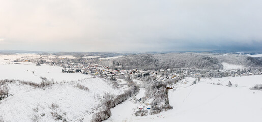 Blick über Güntersberge im Harz Winter