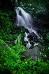 a photo of a waterfall in Aceh Indonesia during the day