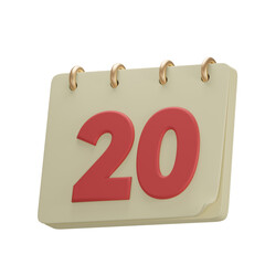 3d illustration calendar office schedule planner