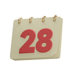 3d illustration calendar office schedule planner