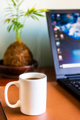 cup of coffee on the table