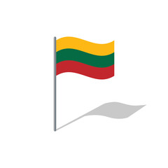 Lithuania flag on pole vector graphics
