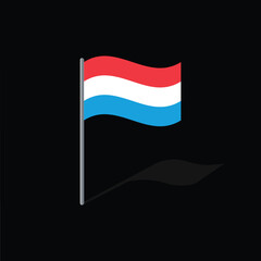 Luxembourg flag on pole vector graphics