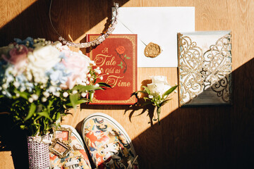 wedding bouquet on the table