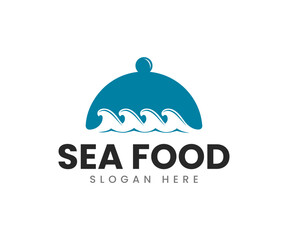 Seafood logo design vector template. Food logo design