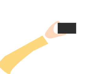 hand hold smartphone business technology illustration