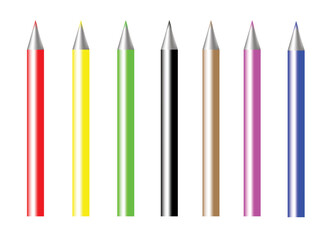 Color pencils isolated on white background