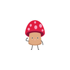 Cute mushroom mascot vector graphics
