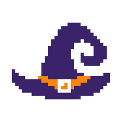 Halloween Witch Hat Pixel Art