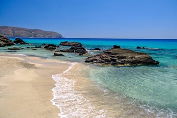Breathtaking view of the Kedrodasos beach in Crete, Greece