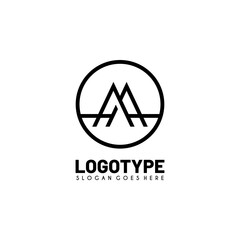 Modern initial AA logo letter simple and creative design concept