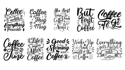 Coffee quotes typography svg bundle