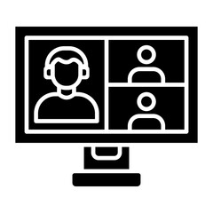Video Conference Glyph Icon