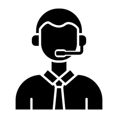 Call Center Agent Glyph Icon
