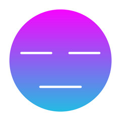 Expressionless Glyph Gradient Icon