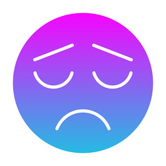 Frown Glyph Gradient Icon