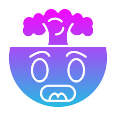 Mind Blown Glyph Gradient Icon