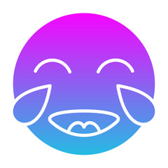 Laughing Glyph Gradient Icon
