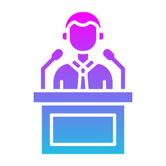 Press Conference Glyph Gradient Icon
