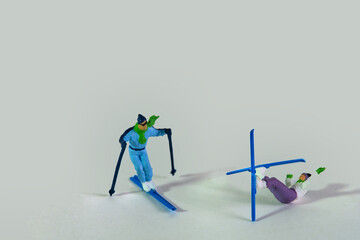 skier isolated on white background