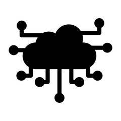 Cloud Computing Glyph Icon