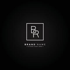 Vector Template for Initial Letter BR Logo - Elegant Monogram Logo for Alphabet B and R - obrazy, fototapety, plakaty