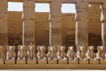 Scenic view of statues in Precinct of Amun-Re, Egypt