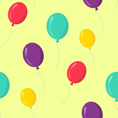 Seamless pattern Balloons with rope. Seamless Ballons pattern. Vector eps10