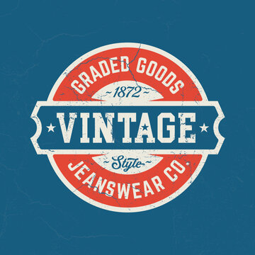 Vintage Style Jeanswear Co - Tee Design For Printing. Good For Poster, Wallpaper, T-Shirt, Gift.