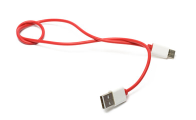 one red usb cable as an isolate