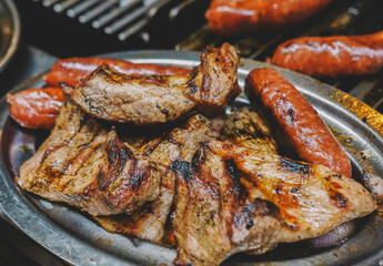 Ternera a la parrilla de excelente calidad en un restaurante de lujo
