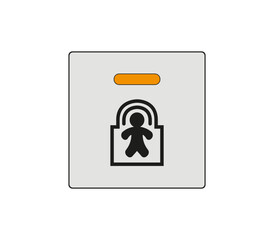 Car child lock sign. The car's security system key. Modern car sketch drawing. Editable line icon.