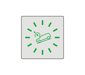 Trend control system sign. Car traction system control sign. Modern car sketch drawing. Editable line icon.