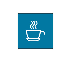 Coffee break button. Fatigue recognition system sign. Modern car sketch drawing. Editable line icon.