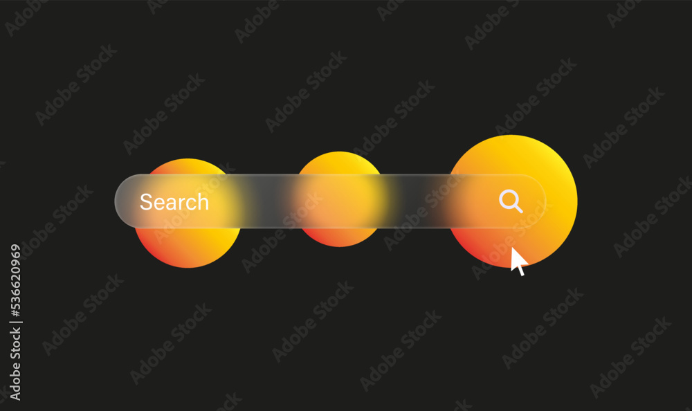 Fototapete search bar frame with magnifier icon in glassmorphism background with transparent glass . search box