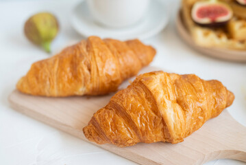sweet  tasty breakfast croissants pastries